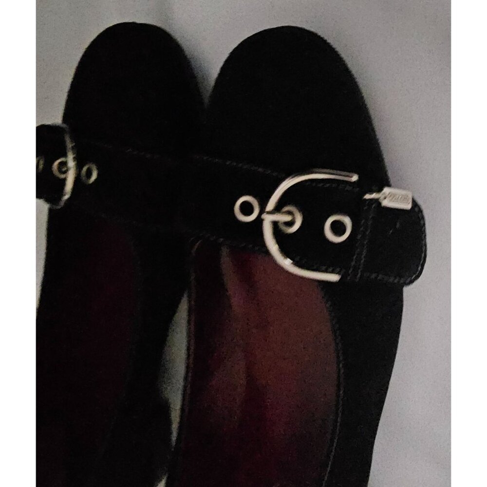 Coach Women's Black Breanna Suede Buckle Style Slip-On Flat Shoes Size 8½ B - Picture 6 of 10